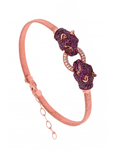 Pembe Taşlı Kaplan Bilezik